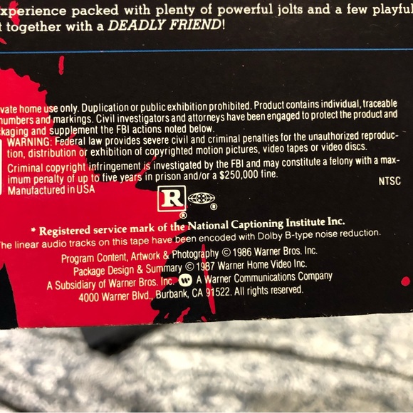 Wes Craven’s Deadly Friend VHS 1986 excellent condition - Picture 6 of 6